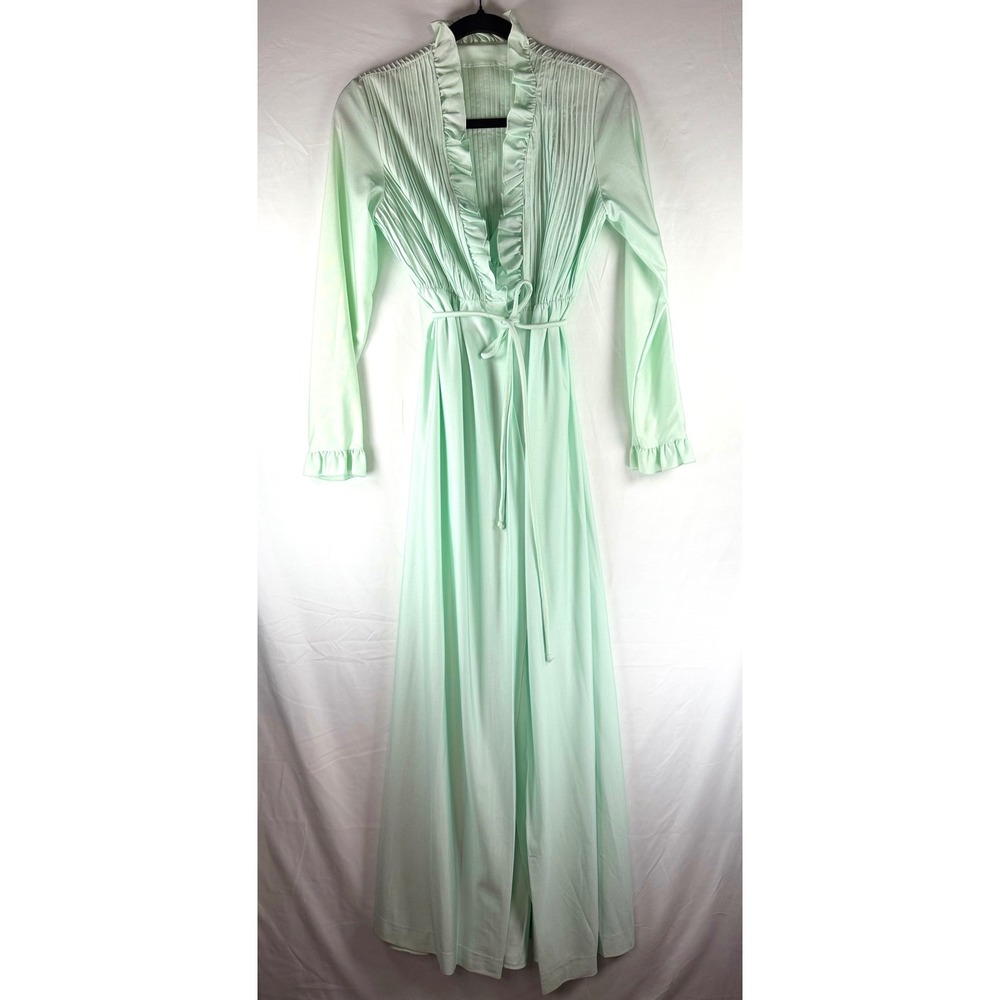 Ethereal‎ Vintage Mint Green Lingerie Set Pleated Peignoir Set sz small